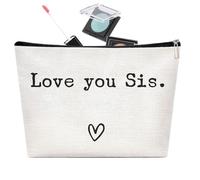 Bolsa De Inodoro Bolsa De Viaje - Neceser De Viaje, Kit De Higiene Para Artículos De Tocador De Viaje | Organizador Grande "Best Sister Ever" - Divertido Estuche De Maquillaje Para A, Love You Sis