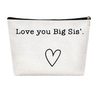 Bolsa De Inodoro Bolsa De Viaje - Neceser De Viaje, Kit De Higiene Para Artículos De Tocador De Viaje | Organizador Grande "Best Sister Ever" - Divertido Estuche De Maquillaje Para A, Love You Big Sis