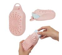 Bolsa de jabón de silicona, limpiador de caja de jabón de doble cara, ahorro de jabón de secado rápido para ducha, bolsa de silicona exfoliante suave, limpiador de ducha para el cuerpo (rosa)