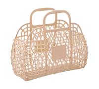 Bolsa de Jelly PP, 24 x 21 x 9,5 cm de reutilizable Beach con diseño, perfecto para verano, Wedding, concierto, al aire libre, Easter Basket, beige, Se référer au descriptif
