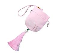 Bolsa de joyería con cordón de brocado, 4 bolsas vacías con cordón multicolor de 8 cm x 10 cm for decoración colgante de joyería(Pink)
