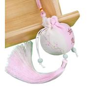Bolsa de joyería con cordón de brocado, Bolsas con cordón, paquete de 4 multicolores, 8 cm x 9 cm, tradición china vacías(Pink)