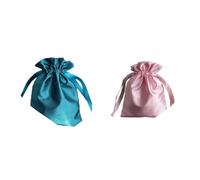 Bolsa de joyería con cordón de brocado, Bolsas for joyas con cordón de satén de seda y forro, paquete de 2, multicolor, varios tamaños(Pink (2 Pcs),4.72x6.3 inch about)