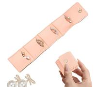 Bolsa de joyería - Cuero PU | Collar plegable de moda | Almacenamiento de pulseras para negocios, dormitorio, hotel, vacaciones, mujeres viajeras, hombres, anillo de explorador, arreglo,