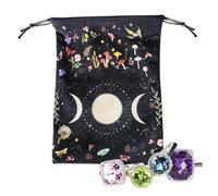 Bolsa De Joyería Pequeña, Bolsas De Tarot De Fase Lunar con Cordones - Lino De Algodón Portátil Bolsita De Regalo De Saving Stripinates para Entusiastas del Tarot, Mago Puede Ser Pa