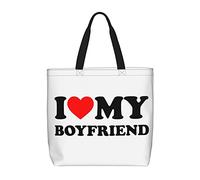 Bolsa De La Compra Amo A Mi Novio Sexy Bolso De Hombro De Lona Reutilizables Con Bolsillo Interior Bolsos De Lona De Para Muje, Para Gimnasio, Enfermería, De Oficina, Mujeres