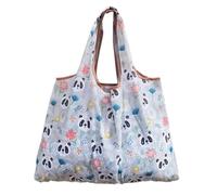 Bolsa de la compra - Bolsa de picnic plegable de 22,7 kg | Bolsa grande impermeable lavable para carrito de la compra, multicolor, Panda Head, Unisex