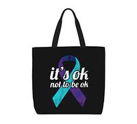 Bolsa De La Compra Concientización Sobre La Prevención Del Suicidio Bolso Tote De Lona Reutilizables Con Bolsillo Interior Bolsos De Lona De Para Muje, Para Enfermería, Playa, De Oficina