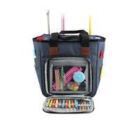 Bolsa de la compra de punto, bolsa de almacenamiento de hilo para agujas de tejer, agujas de ganchillo y accesorios de costura, bolsa de costura DIY para mamá (color azul)