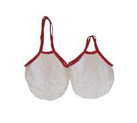 Bolsa de la compra de red reutilizable con mango largo de 25 cm, red de la compra de algodón, bolsa de la compra, plegable, portátil, bolsa de malla para aperitivos, frutas, verduras, ideal para