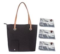 Bolsa de la compra de vino con aislamiento, elegante bolsa de viaje con alcohol, bolsa de vino a prueba de fugas con 3 dispensadores de bebidas, bolsa de vino fácil de verter, Negro + 3 Burbujas