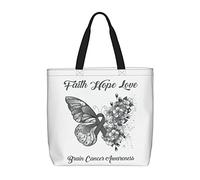 Bolsa De La Compra Fe, Esperanza, Amor, Concientización Sobre El Cáncer Cerebral Bolsa De Tela Para Mujeres Con Asa De Gran Capacidad Bolsos De Hombro, Para Gimnasio, Playa, Trabajo, Mujeres