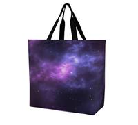 Bolsa De La Compra Galaxia Mágica Morada Bolsa De Tela Para Mujeres Multiusos Con Asa Bolso De Hombro, Para Trabajo, Estudiantes, De Oficina, Viajes