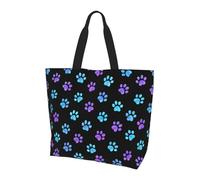 Bolsa De La Compra Huella De Perro Bonita Bolsa De Playa Reutilizables Multiusos Bolsas De Compras, Para Playa, Viajes, Estudiantes, Gimnasio