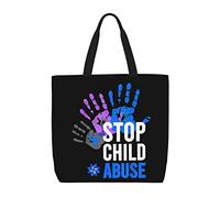 Bolsa De La Compra Mes De Concientización Sobre El Abuso Infantil Bolso Tote Lona Multiusos Con Asa Bolsas De Tela, Para Trabajo, Enfermería, Playa, De Oficina