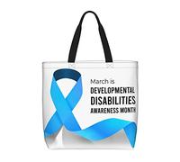 Bolsa De La Compra Mes De Concientización Sobre Las Discapacidades Del Desarrollo Bolsa De Tela Para Mujeres Multiusos Bolsas De Tela, Para Niñas, Trabajo, Viajes, De Oficina