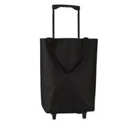 Bolsa De La Compra Plegable con Ruedas Carro de la Compra Plegable del Bolso de la Carretilla con Las Ruedas Que doblan los Bolsos Reutilizables del ultramarinos(Black-No Buckle)
