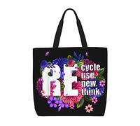 Bolsa De La Compra Reciclar Reutilizar Renovar Repensar Bolso Tote Lona Con Asa De Gran Capacidad Bolsos De Hombro, Para Mujeres, Diario, Trabajo, Enfermería