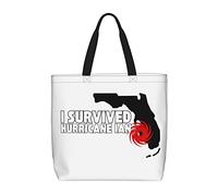 Bolsa De La Compra Sobreviví Al Huracán Ian Bolso De Hombro De Lona Con Bolsillo Interior Con Asa Bolsas De Tela, Para Playa, Estudiantes, Escuela, Mujeres