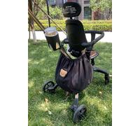 Bolsa de la compra XL para cochecito de bebé, impermeable, 70 x 40 cm, 3 cierres de clic, para supermercado, viajes y parque infantil, ligera y duradera (oso negro 70 x 40 cm, 3 hebillas)