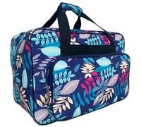Bolsa de la máquina de Coser Gran Capacidad Patrón de Hojas Caso de la máquina de Coser con el Mango de Nylon con Cremallera para el internado, Viajar, Viajar