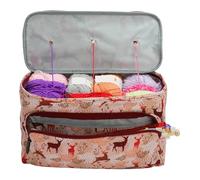 Bolsa de Labores de Punto Bolsa de almacenamiento para lanas, en tela Oxford, ideal para ganchos ganchillo, hilos, agujas y accesorios DIY(Red1)