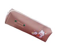 Bolsa de lápices de Navidad - Bolsa para lápices de dibujos animados con cremallera, bolsa de Navidad de gran capacidad, bolsa de papelería duradera para el hogar, escuela, viajes, Conejo de