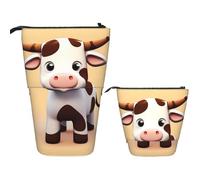 Bolsa De Lápices Vaca Linda Estuche Vertical Lapices Pequeña Monedero Telescópico, Para Niñas, Oficina, Niños