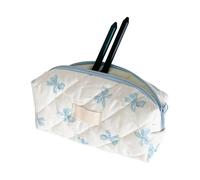 Bolsa de lápiz estética, bolsa de lápiz lindo,Bolsa de pluma de gran capacidad bolsa - Suministros escolares, bolsa de maquillaje, estuche de aseo portátil para adultos adolescentes, azul, Se référer