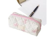 Bolsa de lápiz estética, estética de casta de lápiz linda - BOW PATROUNTSCHIDDELS BOSERY TAG | Suministros escolares, bolsa de maquillaje, altura del inodoro portátil para adolescentes adultos, Rosa 1