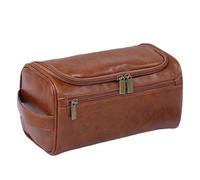 Bolsa De Lavado De Cuero De 1 Pieza, Bolsa De Lavado De Gran Capacidad, Bolsa De Lavado Retro, Bolsa De Maquillaje Simple, Accesorios De Viaje.