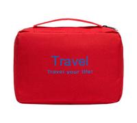 Bolsa De Lavado De Viaje - BAJAS DE VERDADERAS DE LA BAJA DEL TAGNO DE 21.5X16X6CM | Bolsas De Tocador Para Mujeres | Organizador De Inodoro Plegable De Gran Tamaño Acondicionador Sh, rojo, Fare