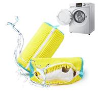 Bolsa de lavado de zapatos, bolsa de lavado de zapatos para lavadora y secadora, bolsa de lavado de zapatos para lavadora, bolsa de limpieza profunda reutilizable para todos los zapatos, Amarillo, 2