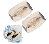 Bolsa de lavado de zapatos, bolsa de lavado de zapatos para lavadora y secadora, bolsa reutilizable para lavar zapatos para diferentes tipos y tamaños de zapatos, 02 blanco marfil, 2 unidades, Bolsa