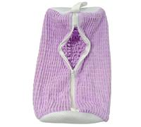 Bolsa de lavado de zapatos con cepillo de limpieza interior, lavable a máquina, funda limpiadora de tenis con cremallera, Púrpura, Breve