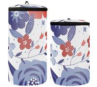 Bolsa de lavado de zapatos con diseño floral Liberty de color rojo, blanco y azul, bolsa de lavado para tenis, paquete de 2 bolsas de lavandería para lavar zapatos en la lavadora, Rojo Blanco Azul