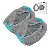 Bolsa de lavado de zapatos para zapatillas, diseño con cremallera, bolsa para zapatos de lavadora, protección para zapatos y ropa, kit de limpieza perfecto para zapatillas (2, Gris)