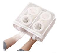 Bolsa de lavado de zapatos, protector de lavandería de malla de doble capa con acolchado de espuma, antideformación, con cremallera, lavable a máquina para tenis (tamaño mediano, blanco)