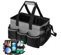 Bolsa de limpieza - 17.72x10.24x9.06 pulgadas Organizador de bolso, caddie de bolsillo múltiple, portador de suministros portátiles con mango, almacenamiento de conserje para baño, cocina, dormitorio,
