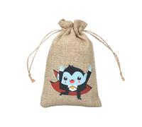 Bolsa de lino con cordón que brilla en la oscuridad, para decoración de Halloween, para guardar caramelos, joyas, perfumes, trucos o fiestas, almacenamiento bajo la cama (caqui 2, 15 x 10 cm)