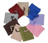 Bolsa de lino y algodón de arpillera Natural, 25/50 Uds., 7x9cm, 10x14cm, bolsas de lino, bolsa de almacenamiento for embalaje de dulces de Navidad(0mixed,7x9cm,50pcs)