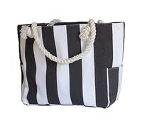 Bolsa de lona a rayas para viajes, traje de baño, bolsa de almacenamiento para viajes, 2023, Black, Talla única