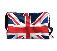 Bolsa de lona abstracta de cuero con bandera del Reino Unido para hombre, mujer, niños y niñas, bandera de fin de semana, deportes, gimnasio, bolsa de viaje, bolso cruzado de un solo hombro, color,
