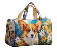 Bolsa de lona acolchada vintage, estilo hippie y bohemio, para mujeres y hombres, tela acolchada duradera, espaciosa, para compras, comestibles, camping, playa, viajes por carretera, fin de semana, Q