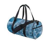 Bolsa de lona azul piedra de mármol impermeable para llevar durante la noche y equipaje, senderismo