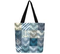 Bolsa de lona botánica para mujer, ramas de árbol, hojas rústicas, bolsa de viaje, Azul Del Trullo, 50 x 40 cm