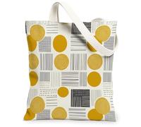 Bolsa de lona circular para mujer, moderna, geométrica, a rayas en espiral, no amarillas, lavable, reutilizable, para uso diario, ideas para familiares, amigos, colegas, lectura, amor, 13 x 15