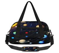 Bolsa de lona colorida con sistema solar para niños, niñas, adolescentes, universo, planeta, deportes, gimnasio, viajes, gimnasia, baile, ballet, multicolor