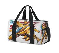 Bolsa de lona con bandera de Estados Unidos para deportes de lucha de avión para fin de semana, bolsa de viaje casual, para viajes, gimnasio, para niños, niñas, niños, mujeres y hombres