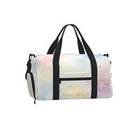 Bolsa de lona con compartimento para zapatos, diseño de flores violetas en | Bolsa de poliéster tejida con compartimento para zapatos y funda para equipaje, un regalo práctico para gimnasio, viajes